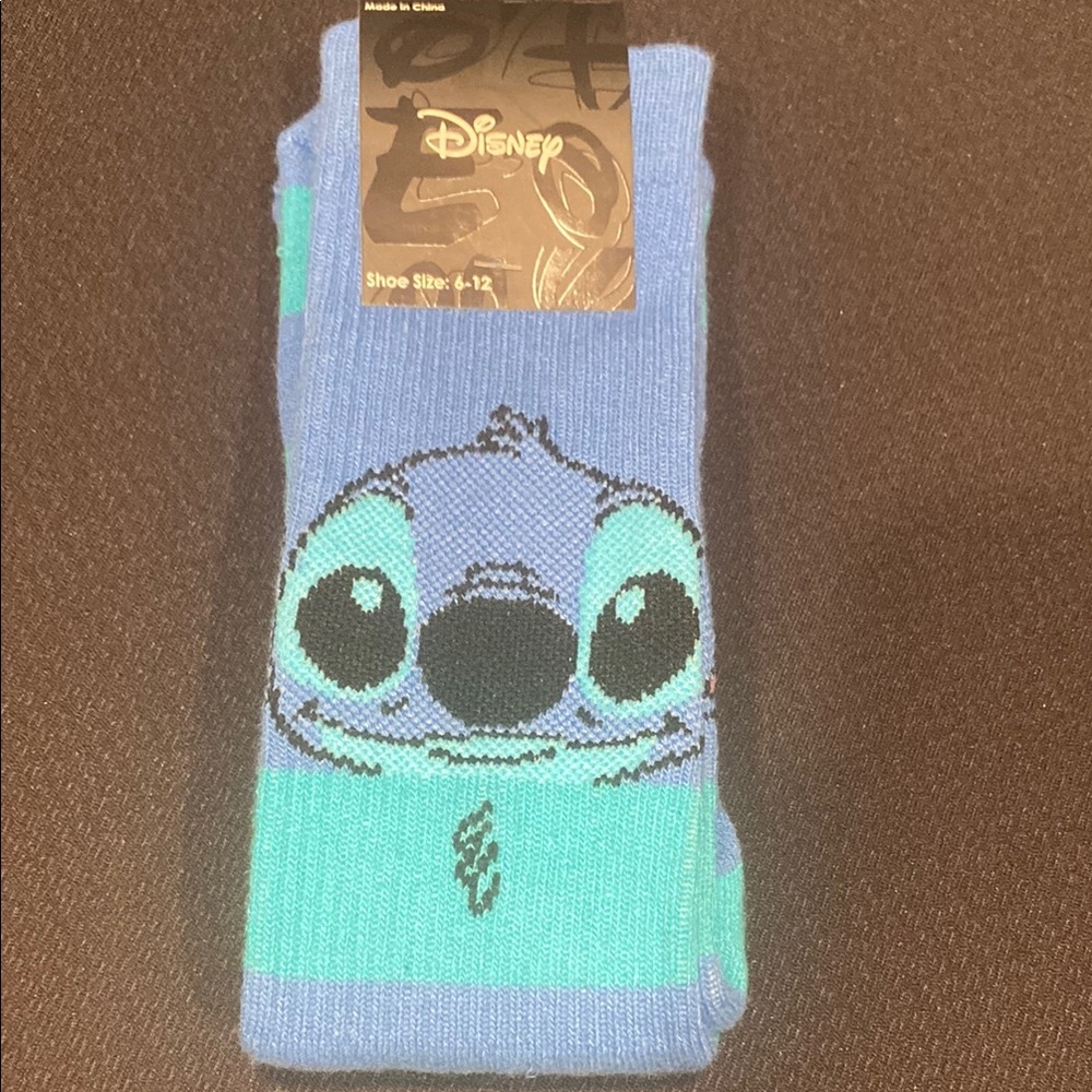 Disney Stitch Character Socks in Blue and Teal